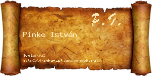 Pinke István névjegykártya