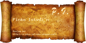Pinke István névjegykártya